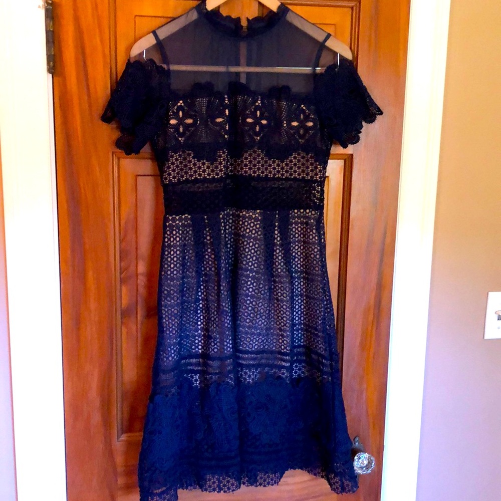 Peekaboo Sheer panel dress, lace, embroidered
